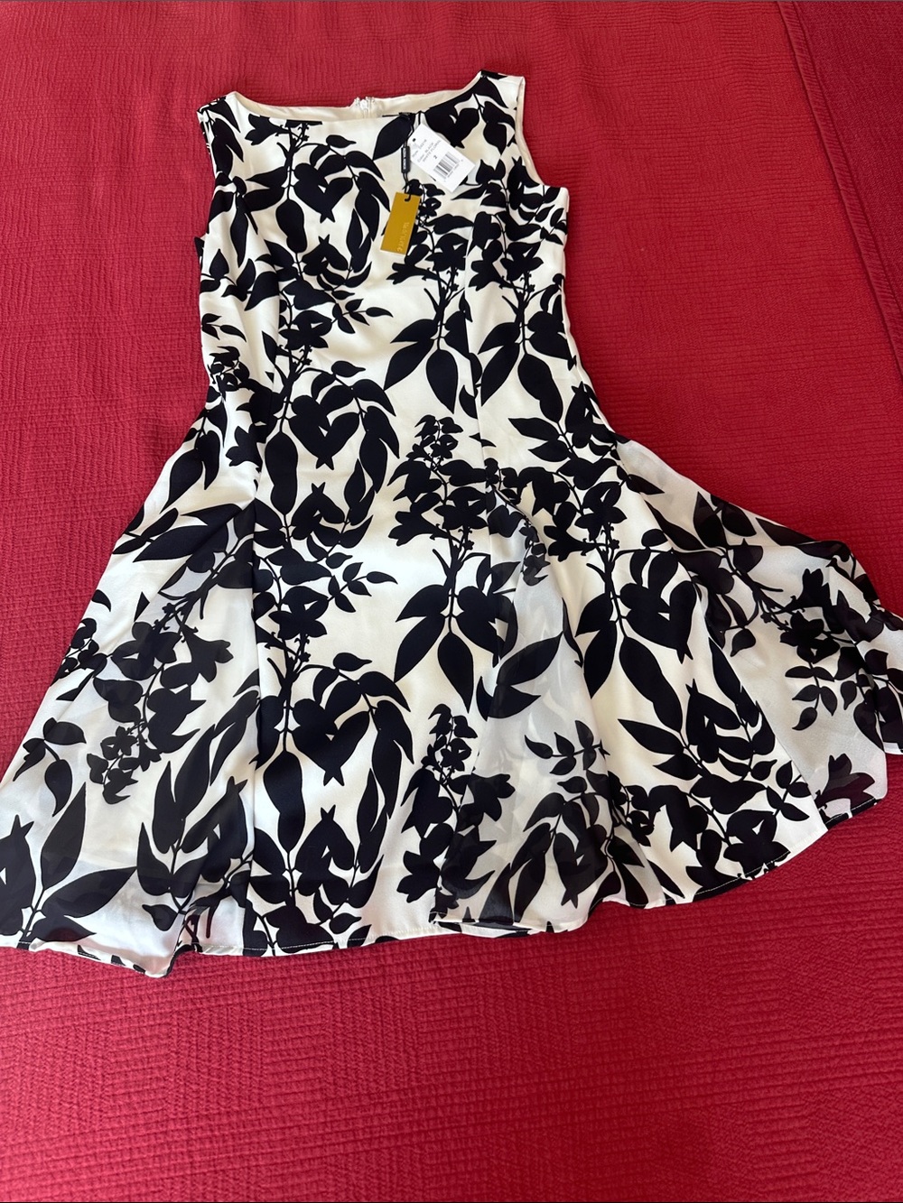 Alexia Admor Black & White Floral Fit-and-Flare Girls Dress